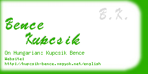 bence kupcsik business card